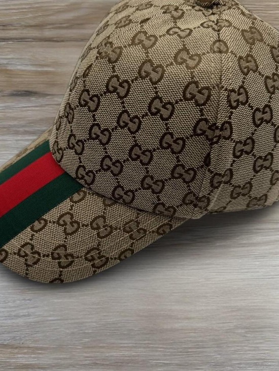 PRE-OWNED Gucci GG Canvas Beige Baseball Hat Size M 57 CM